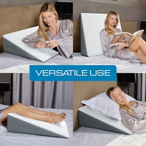 Kolbs Extra Wide Bed Wedge Pillow | Super Large, Memory Foam Top and Jacquard - Image 4