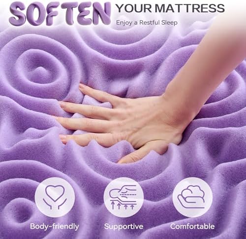 SINWEEK 1.5 Inch 7-Zone Memory Foam Mattress Topper Twin Size, Soft Mattress Pad - Image 5