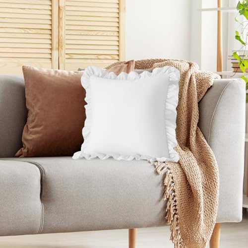 KKJIAF 2 Pack Ruffle Pillow Cases 18x18 Inches - Image 5