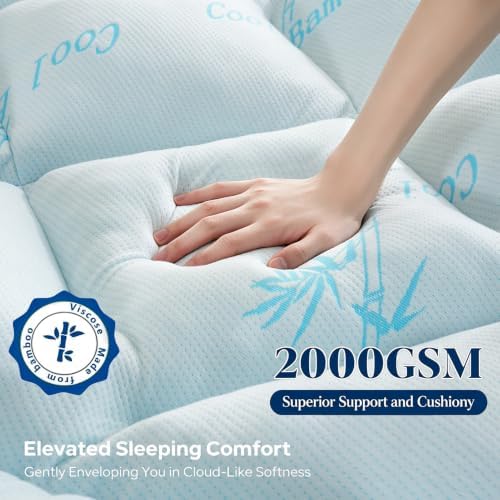 DOWNCOOL 5 Inch Cooling King Mattress Topper, Bamboo Viscose Air Layer | Ultra - Image 3