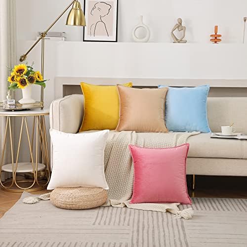 JIAHANNHA Velvet Brown Throw Pillow Covers 18”x18”Pack of 2 Soft Decorative - Image 6