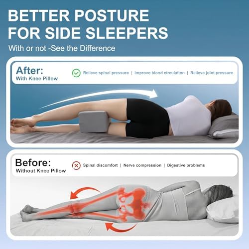 UJPFEO Knee Pillow for Side Sleepers, Leg Pillow for Sciatica, Joints Pain - Image 5