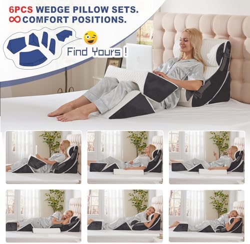 WSOFRLAC 6PCS Multi-Functional Bed Wedge Pillow Kit - Image 5