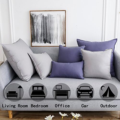 Jeanerlor Pack of 2 Cotton Linen Soft Soild Decorative Square Throw Pillow - Image 2