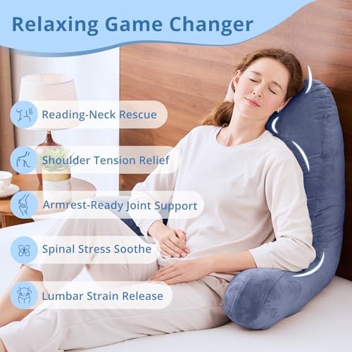 Sasttie Reading Pillow for Bed, Back Pillow for Sitting Up - Image 6