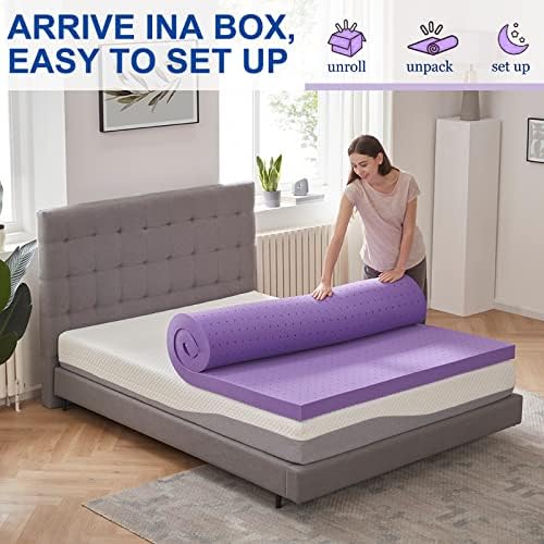 SINWEEK 4 Inch Gel Memory Foam Mattress Topper, Twin Size - Image 5