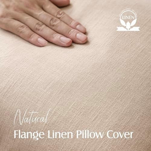 Foindtower Linen Solid Decorative Throw Pillow Covers 16x16 Inch Tan Beige - Image 2