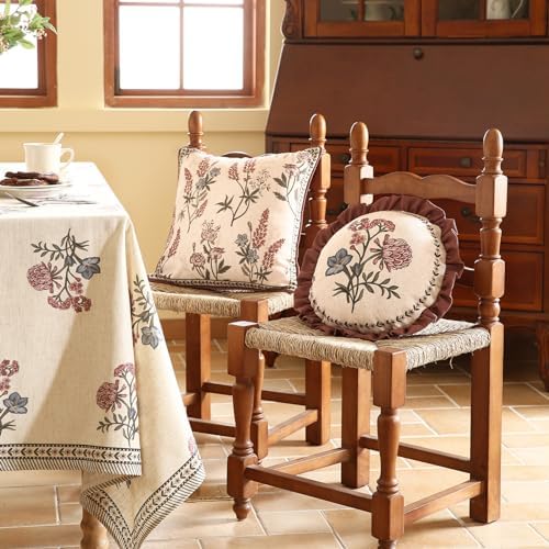 ISAENNE Designer Linen Throw Pillow Cover, Diameter 16"-Helena D - Image 7