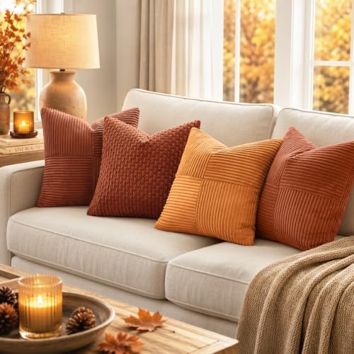 MIULEE Fall Rust Boho Decorative Throw Pillow Covers - Image 4