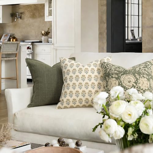 Farmhouse Floral Pillow Covers 24x24 Set of 2, Country Botanical Throw Pillow - Image 4