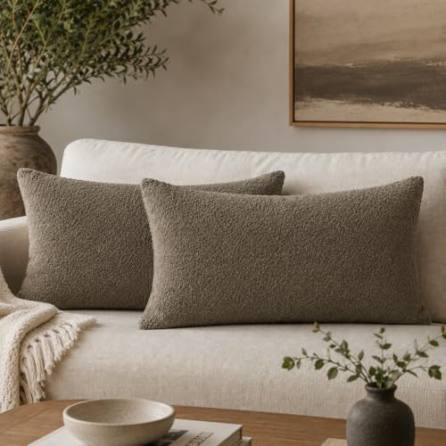 JoraLion 12x20 inch Boucle Throw Pillow Covers, No Insert by JoraLion