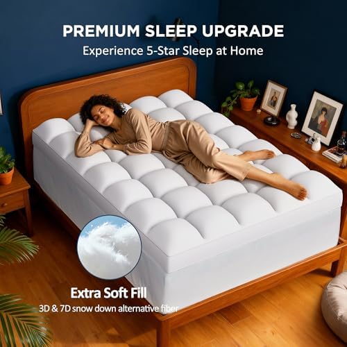 Queen Size Dual Layer 4 Inch Memory Foam Mattress Topper - Image 2