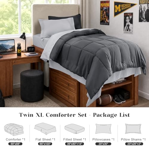 JOLLYVOGUE Twin XL Comforter Set, Ultra-Soft Bed in a Bag Twin XL Size 5 Pieces - Image 6