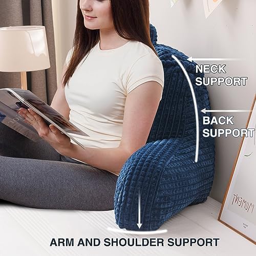 A Nice Night Navy 18.5" Bed Wedge Reading Pillows - Image 5