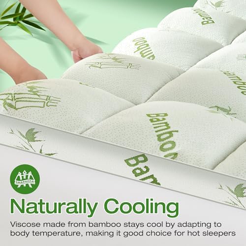 Mattress Topper Queen Size Viscose Derived from Bamboo, Thick Soft Pillow Top - Image 4