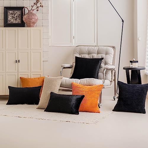 Home Brilliant Striped Corduroy Pillow Covers - Image 2