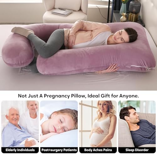 U Shaped Pregnancy Pillow for Sleeping, Maternity Body Pillow for Women - Image 7