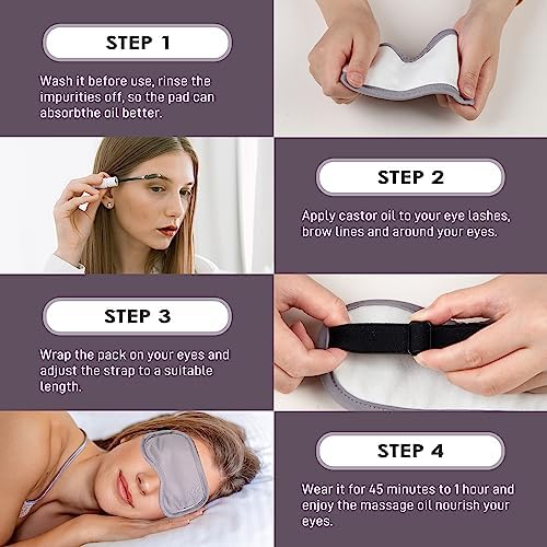 Castor Oil Pack for Eye, Eye Mask, Reusable Organic Castor Wrap Castor Oil - Image 4