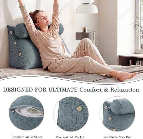 Adjustable Bed Wedge Reading Pillow - Image 3