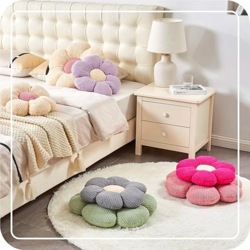 Kcvvcr Flower Throw Pillow, Soft Hot Pink 19.6" Shaped Floor Pillow - Image 6