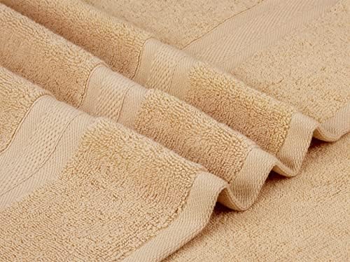 Towel and Linen Mart 4 Pieces Bath Towel Sets - Beige - Soft Feel Luxurious,Quick Dry, Extra Absorbent, 100% Ring Spun Cotton 600 GSM (27 x 54) - Image 5