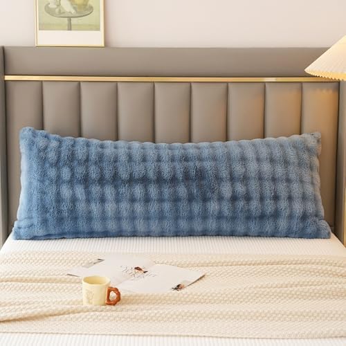 JAUXIO Fluffy Faux Fur Body Pillow Cover, Luxury Bubble Waffle Carved Plush - Image 2