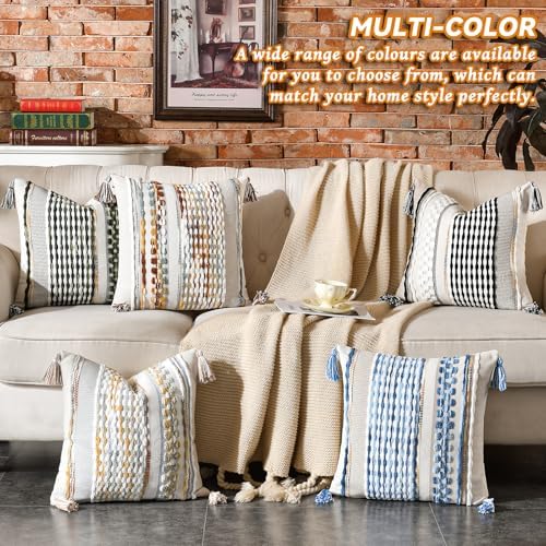 AmHoo Chenille Striped Textured Boho Throw Pillow Covers Aesthetic - Image 5