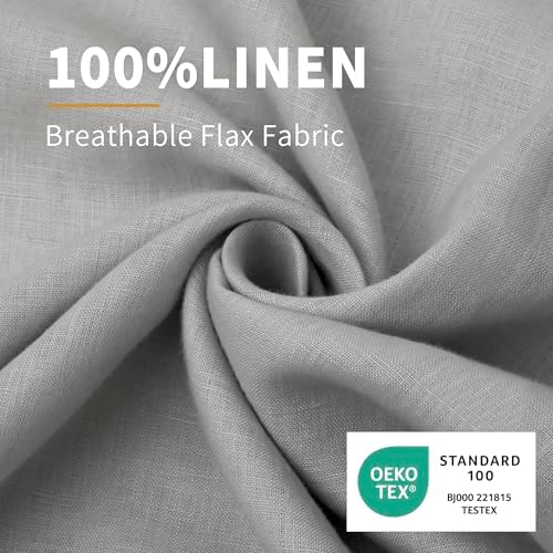 CHUFFED Linen Pillowcases 2 Pack 100% Linen Standard Pillow Cases, Breathable - Image 3