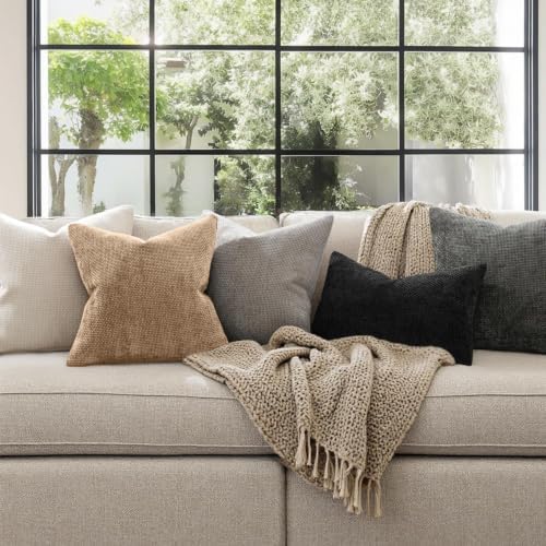 MIULEE Decorative Couch Throw Pillow Covers 20x20 Inch Khaki Camel 2 Pack - Image 5