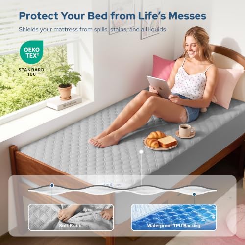 BEDLORE 2 Pack Waterproof Mattress Protector, Twin XL Size Mattress Pad - Image 3