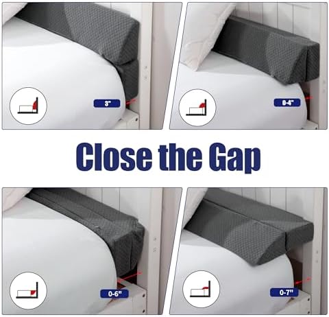 HOMBYS Wedge Pillow Headboard for Bed Gap, Foldable Bed Wedge Gap Filler King - Image 3