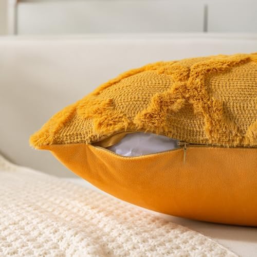 Set of 2 Soft Moroccan Throw Pillow Covers 22x22 Inch Plush Boho Decorative - Image 5