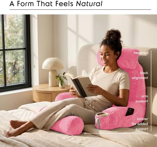 Nestl Reading Pillow with Shredded Memory Foam Includes 2 Neck and Lumber - Image 2