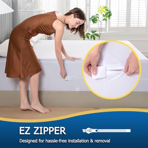 Zippered Mattress Encasement Full, Waterproof Zipper Mattress Protector - Image 3
