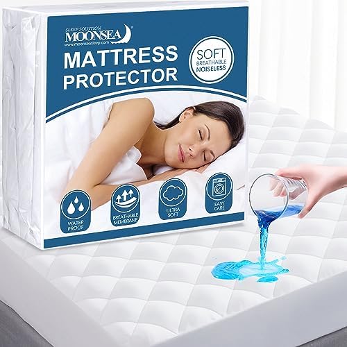Moonsea King Waterproof Mattress Protector, Breathable, Fitted Sheet Style by Moonsea