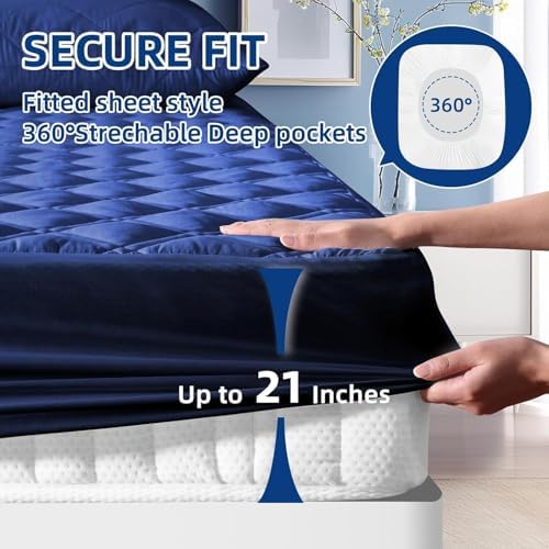 Twin XL Mattress Protector Waterproof, Fitted Deep Pocket 8"-21" - Image 3