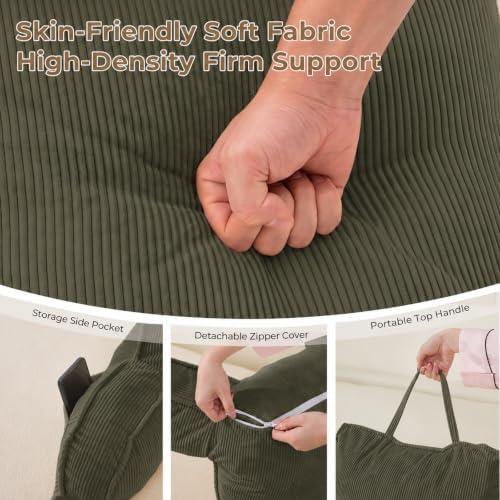 Reading Pillow for Bed with Detachable Neck Roll and Shredded Memory Foam - Image 6