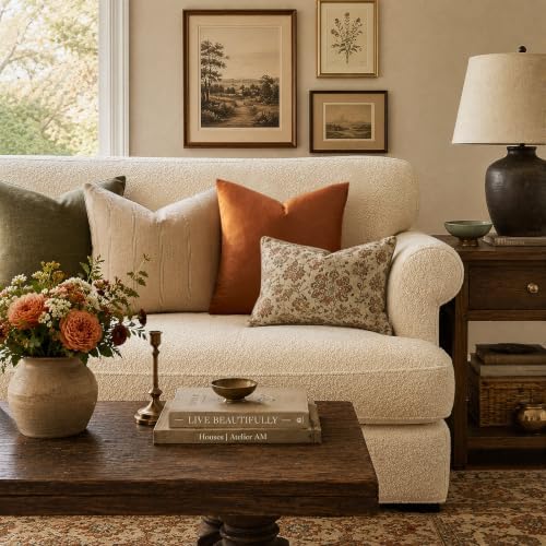 GIGIZAZA Burnt Orange Velvet Throw Pillow Covers 24x24 Pack of 2 - Image 6