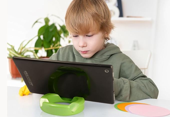 GoDonut – Phone Stand Original – Cell Phone Holder + Tablet Stand Desk Organizer – Compatible with Tablet, iPhone 16 15 14 Pro Max, Android & Most Smartphones - Lime Green