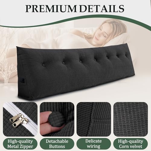 Headboard Pillow King, Wall Backrest Wedge Pillow Headboard - Image 5