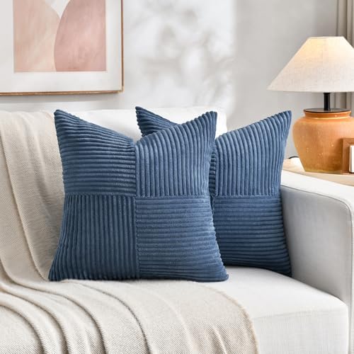 Fancy Homi 2 Packs Dusty Blue Decorative Throw Pillow Covers 16x16 Inch - Image 6