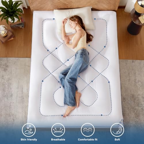 BEDLORE King Mattress Topper, Thick Pillow Top Bed Cover Soft Mattress Pad - Image 6