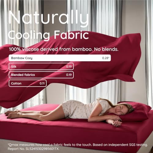 Bambaw 100% Viscose Derived from Bamboo Fitted Sheet Twin Size, Cooling Fitted - Image 4