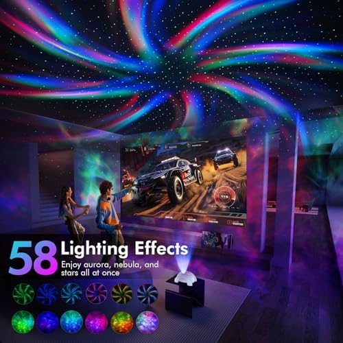 Rossetta Dual Lens Galaxy Star Aurora Projector Night Light for Bedroom - Image 4