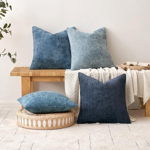 MIULEE Decorative Couch Throw Pillow Covers 16x16 Inch Coastal Blue 2 Pack - Image 4