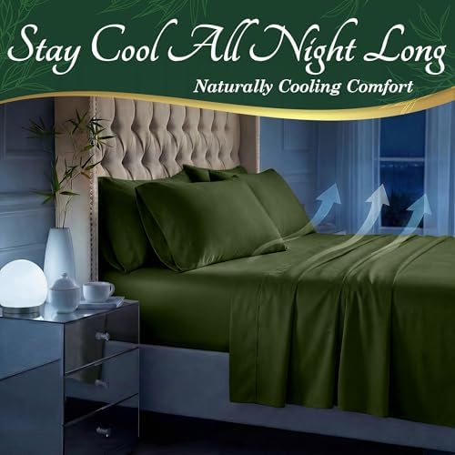 DECOLURE 100% Viscose Derived from Bamboo Sheets Full Size, Luxury 6 Pc Set - Image 3