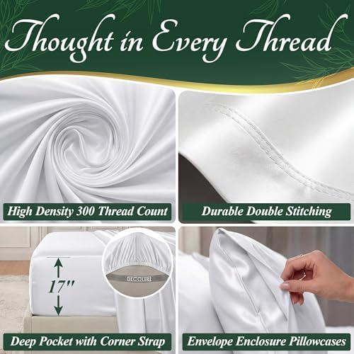 DECOLURE 100% Viscose Derived from Bamboo Sheets King Size, Luxury 6 Pc Set - Image 4