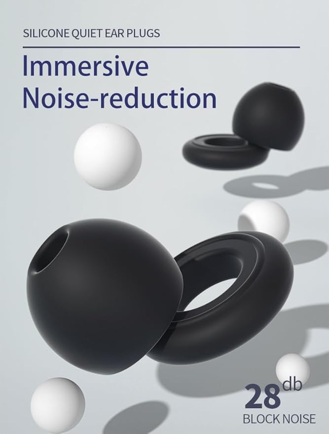 6 Pairs Soft Silicone Earplugs Reusable Noise-Reducing for Concerts, Sleep, Focus, Travel, Adjustable Size 28dB (SNR) Noise Reduction Pink