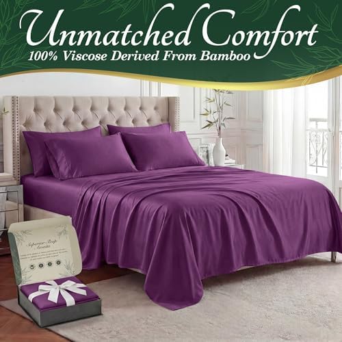 DECOLURE 100% Viscose Derived from Bamboo Sheets King Size, Luxury 6 Pc Set - Image 2