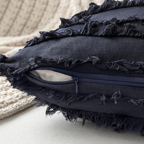 MIULEE Boho Linen Striped Euro Throw Pillow Covers 22x22 - Image 3